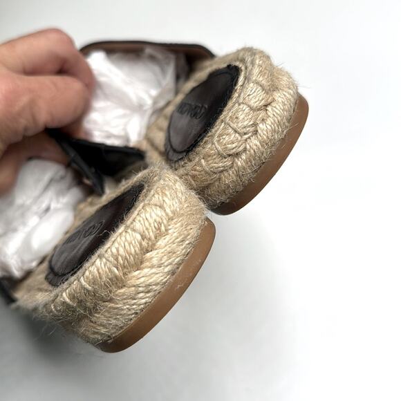 COACH Claudia Black Leather Slide Espadrille Open Toe Sandals S-361 Sz 11 - Picture 3 of 8